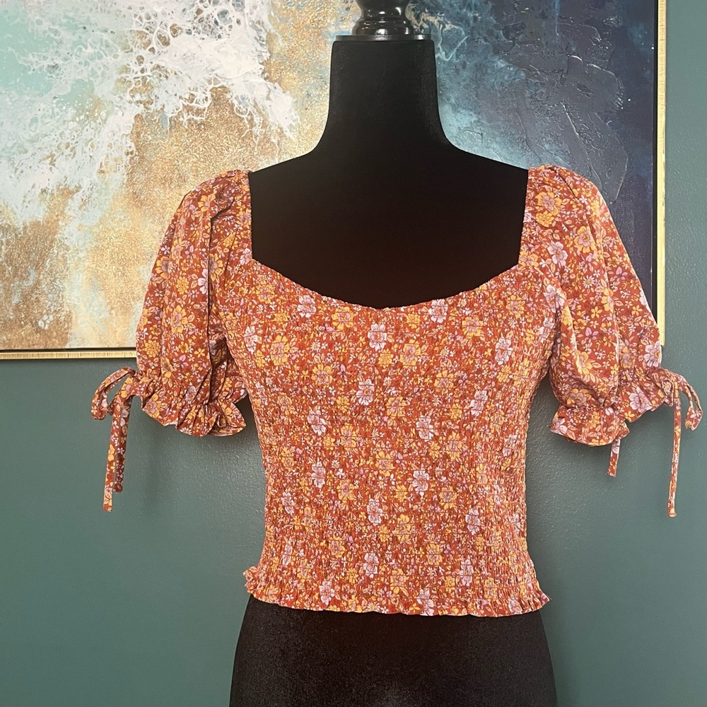 Vernacular Smocked Floral Top
